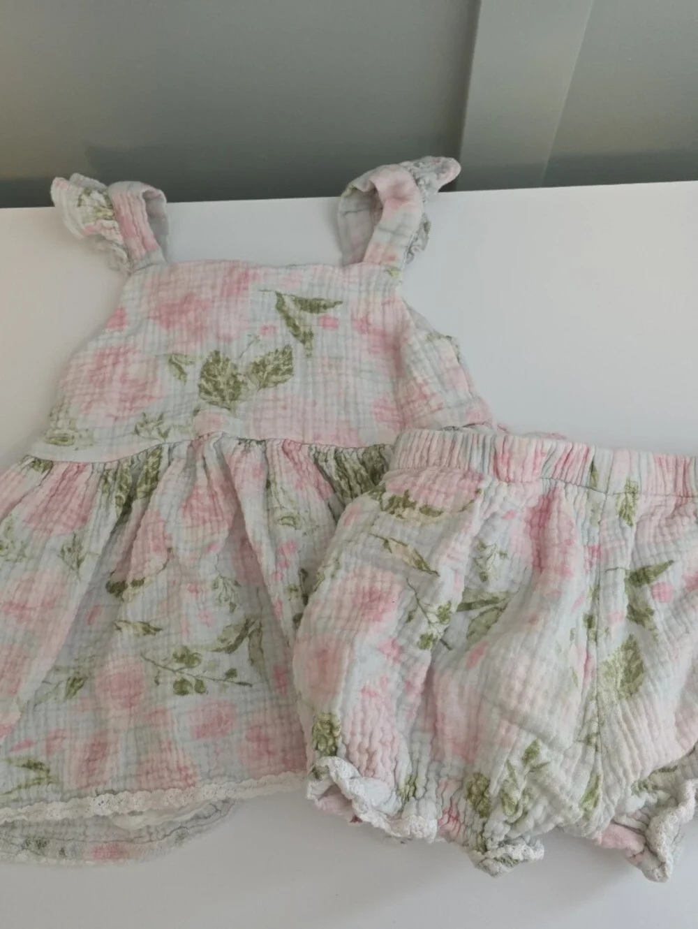 Sweethoney 5 Years Or 5t Floral Pink & Green Outfit Set Sweet Honey
